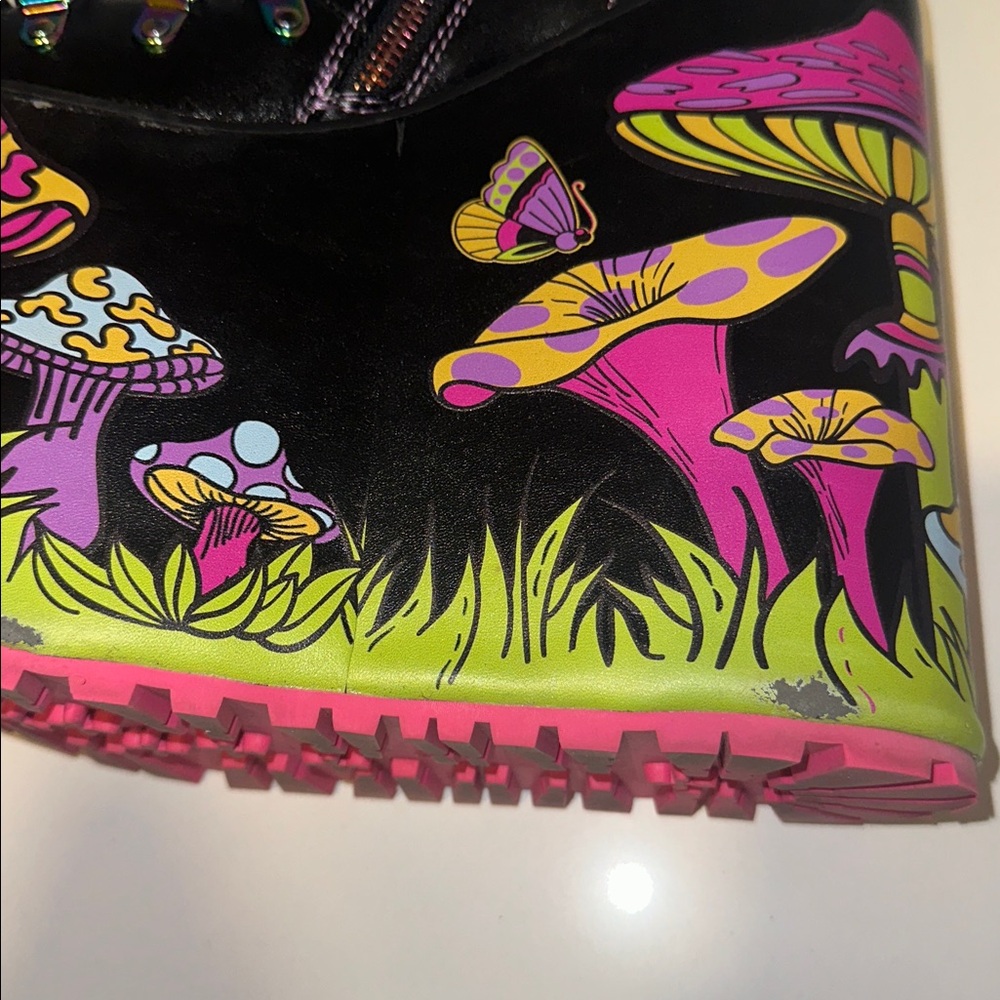 Current Mood PSYCHEDELIC FAIRYTALE DOUBLE STACK TRAITOR BOOTS - Picture 9 of 11